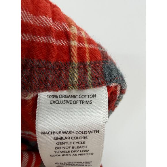 Toad&Co Pajama Pant Women Large Flannel Plaid ComfyCore Loungewear Orange & Gray - Picture 5 of 9